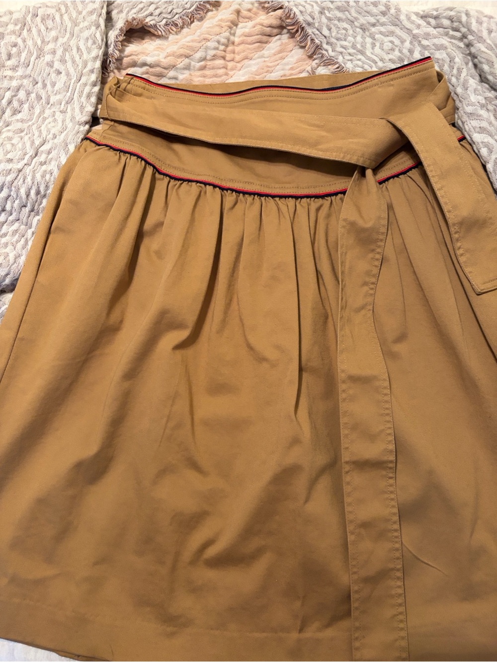 Women’s Tan A-Line Belted Skirt - Picture 4 of 6